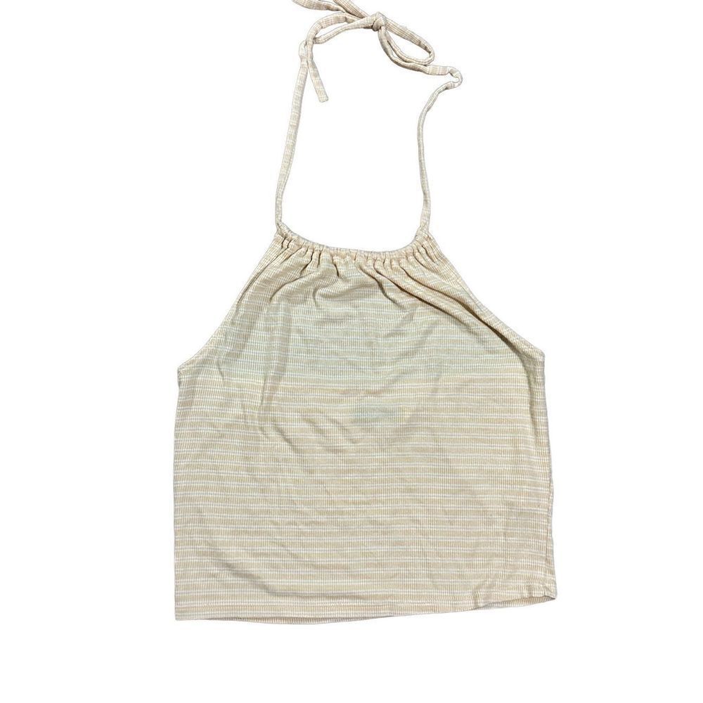 BDG light orange & white striped halter crop
Top sz L